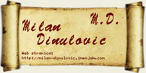 Milan Dinulović vizit kartica